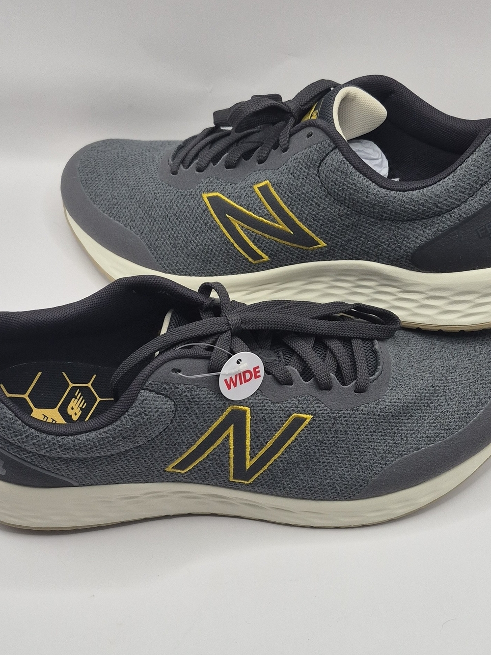 New Balance Fresh Foam Arishi  Mens Running Sneakers Sz 13 NEW Gray/yellow NEW